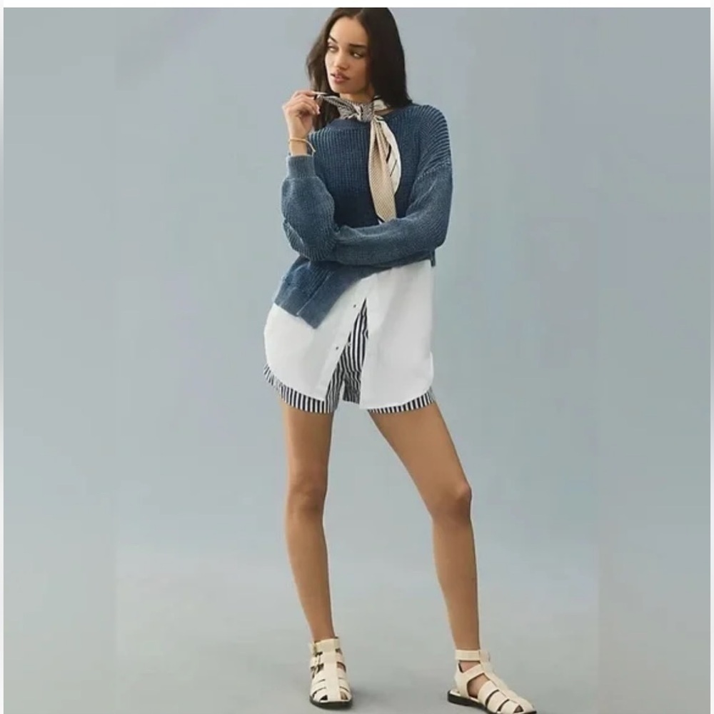 ANTHROPOLOGIE Pilcro Asymmetrical Twofer Sweater XS
